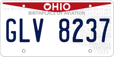 OH license plate GLV8237
