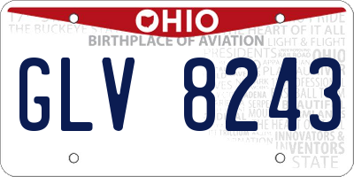 OH license plate GLV8243