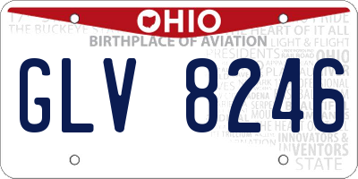 OH license plate GLV8246