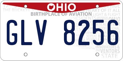 OH license plate GLV8256