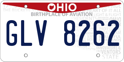 OH license plate GLV8262