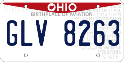 OH license plate GLV8263