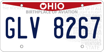OH license plate GLV8267