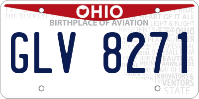 OH license plate GLV8271