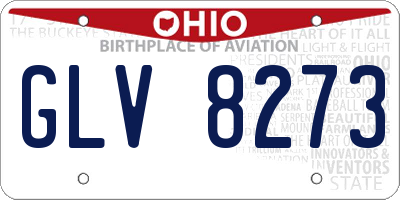 OH license plate GLV8273