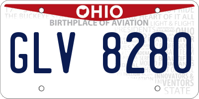 OH license plate GLV8280