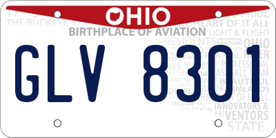 OH license plate GLV8301