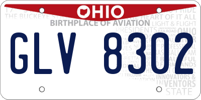 OH license plate GLV8302