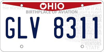 OH license plate GLV8311