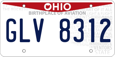 OH license plate GLV8312