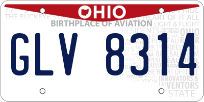 OH license plate GLV8314