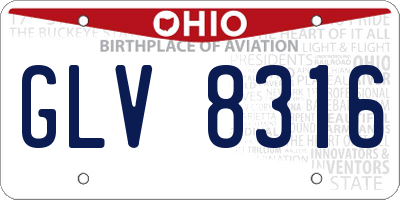 OH license plate GLV8316