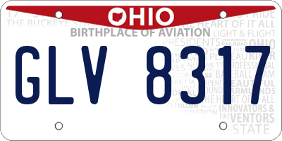 OH license plate GLV8317