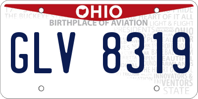 OH license plate GLV8319
