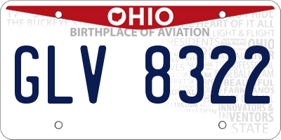 OH license plate GLV8322