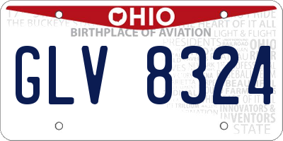 OH license plate GLV8324