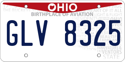 OH license plate GLV8325