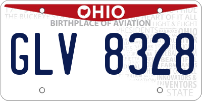 OH license plate GLV8328