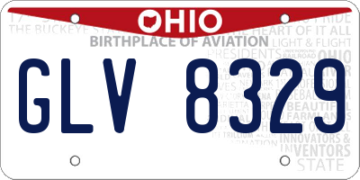 OH license plate GLV8329