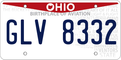 OH license plate GLV8332