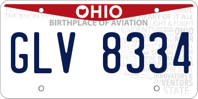 OH license plate GLV8334