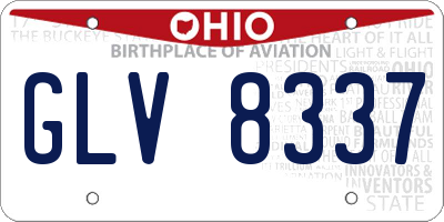 OH license plate GLV8337