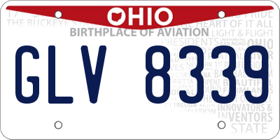 OH license plate GLV8339
