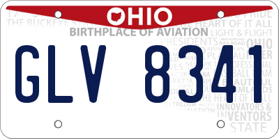 OH license plate GLV8341