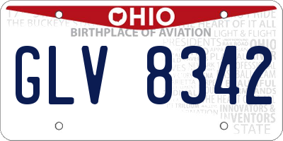 OH license plate GLV8342