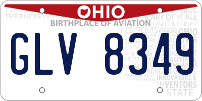 OH license plate GLV8349
