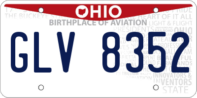 OH license plate GLV8352