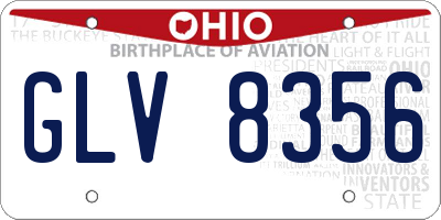 OH license plate GLV8356