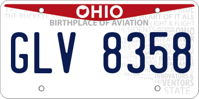 OH license plate GLV8358