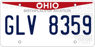 OH license plate GLV8359