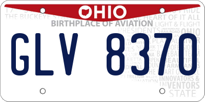 OH license plate GLV8370