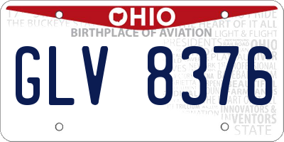 OH license plate GLV8376