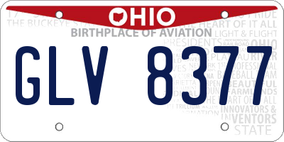 OH license plate GLV8377
