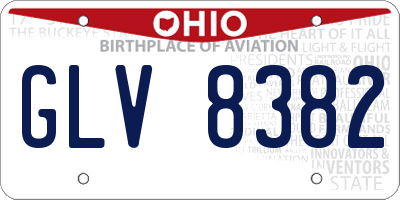 OH license plate GLV8382