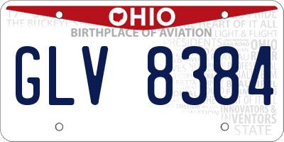 OH license plate GLV8384