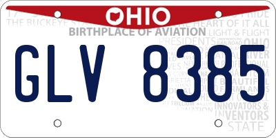 OH license plate GLV8385