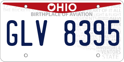 OH license plate GLV8395