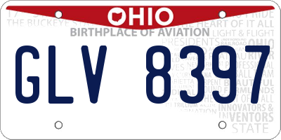 OH license plate GLV8397