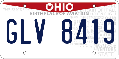 OH license plate GLV8419