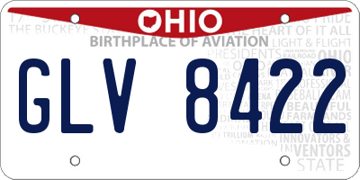 OH license plate GLV8422