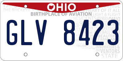 OH license plate GLV8423