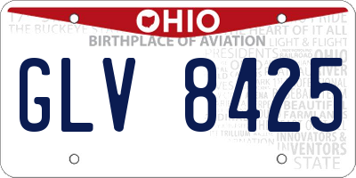 OH license plate GLV8425