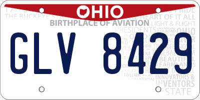 OH license plate GLV8429