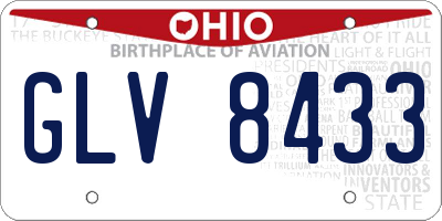 OH license plate GLV8433