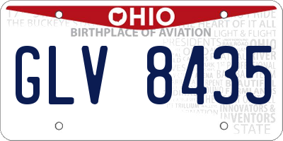OH license plate GLV8435