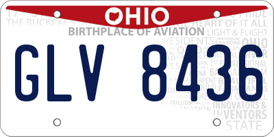 OH license plate GLV8436